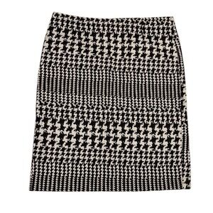 Chic Worthington Houndstooth Pencil Skirt Black‎ White Tailored Business 14